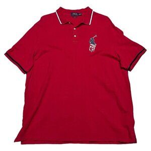 Polo Ralph Lauren Classic Fit USA Flag Horse Logo Summer Tee Shirt 2XL